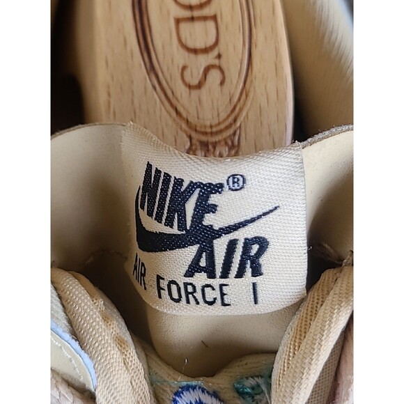 Nike Air Force 1 React Fontanka Khaki Leather Unisex Women 6.5 Casual Streetwear - Picture 5 of 10